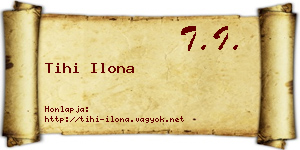 Tihi Ilona névjegykártya